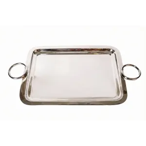 صينية فضية مستطيلة – نحاس مطلي بالنيكل