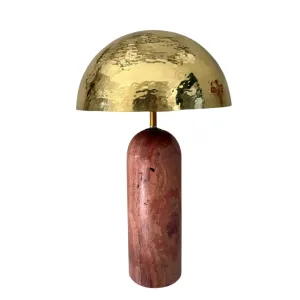 مصباح جانبي من النحاس أورا - قاعدة من الترافرتين الأحمر