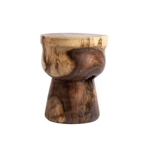 Drum Side Table - All Wood Extinctive Design - Round Top