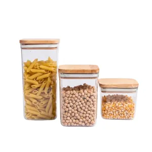 Acrylic Wood Square Container Set