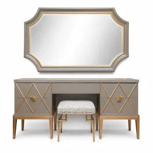 Stunning Modern Art Deco Dresser with Customized Brass Knobs
