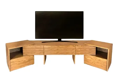 Corner TV Unit - Elegant Oak Finish