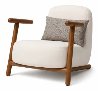 Monet Armchair In Beech Wood With Upholstered Body