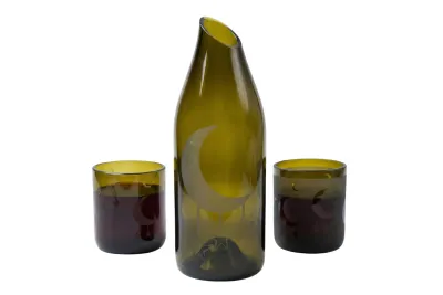 Ramadan Crescent Glassware Set – Upcycled Glass