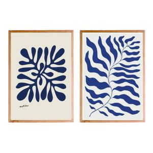 Mawj Abstract Cobalt Blue Wall Art Set – 2 Pieces