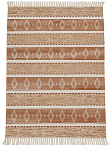 سجادة كليم تيراكوتا سترايب قطنية