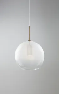 Blow Frosted Suspension - Downlight - Large - Bronze