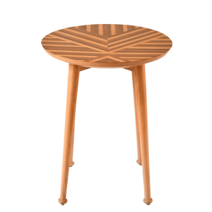 Geo Side Table - Walnut - Cherry & Oak Veneer - Round Top