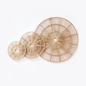 مجموعة ديكور الحائط كارتويل من الجوت الطبيعي - 3 قطعة