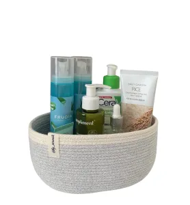 Woven cotton basket