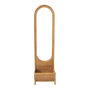 مرايا من البامبو الطبيعي مع درج تخزين من الراتان