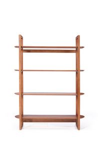 Ellipse 4-Tier Wooden Shelving Unit - Oval Design