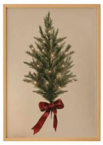 لوحة مطبوعة لشجرة كريسماس كلاسيكية