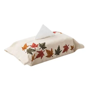 Maple Leaves Canvas Tissue Box Cover