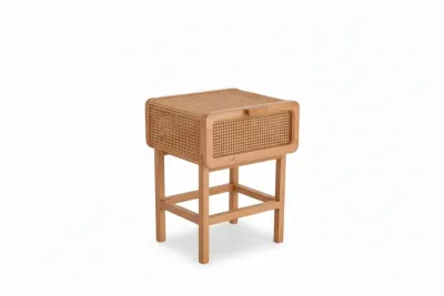 طاولة سرير جانبية بينيلوبي من الكانيه وخشب الزان