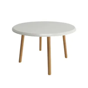 Round Table In Beech\Pine Wood With Slanted Legs