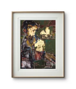 Hand Drawing Acrylic And Collage Painting