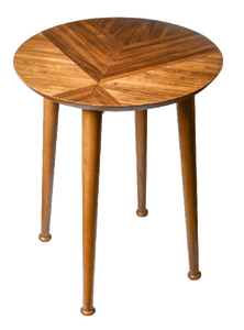 Geo Light Round Side Table - Premium Wooden Veneer