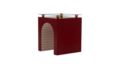 Cove Wooden Side Table With Glass Top