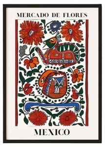 بوستر تجريدي لزهور المكسيك