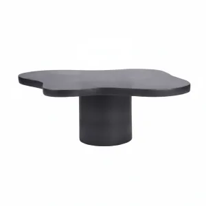 Nero wave Matte Black Fiberglass Coffee Table