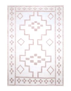 سجادة صوف كليم منسوجة يدويًا وردي و أبيض