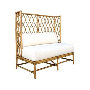 Bamboo Corner Bench With Upholstered Seat