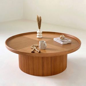 Ojai Coffee Table - Beech Wood & Oak Veneer - Round