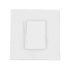 طقم ملاية مسطح و مخدات أبيض