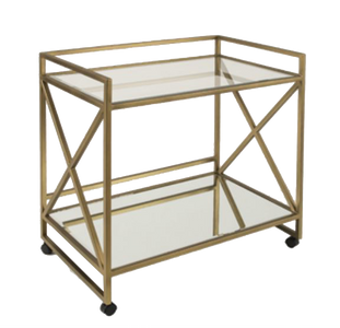 عربة تقديم المشروبات ميراك - سطح زجاجي وهيكل معدني