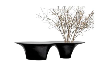Curva Planter Fiberglass Coffee Table with Vase Well