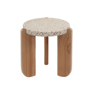 Terrazzo Table - Beech Wood Base - Round Top