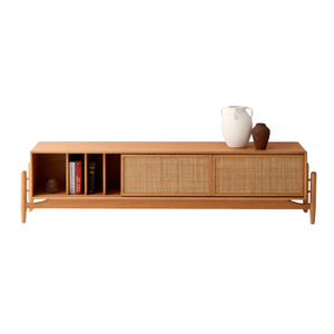 Birla TV Unit - Wood & Rattan Media Console