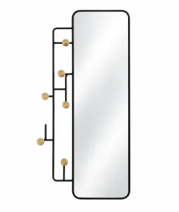 Black & Gold Modern Wall Mirror – Steel Frame Design