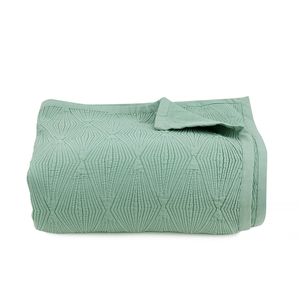Jade Green Diamond Jacquard Bedspread