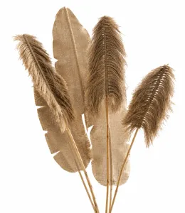 Decorative Banana & Fringe Leaves - 5 Pieces
