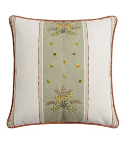 Sage Palm Stripe Fabric Cushion