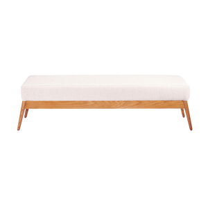 Amber Upholstered Bench With Elegant Wooden Frame