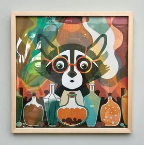 Darwisha Raccoon Scientist Artwork