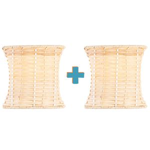 طقم مصابيح حائطية من الخيزران - إضاءة ناعمة منسوجة - A116