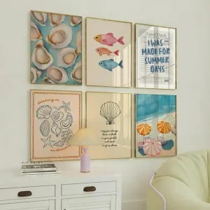 Summer Shells Wall Art Print Set