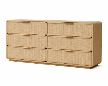 Boho-Chic Cane Dresser Zan Wood