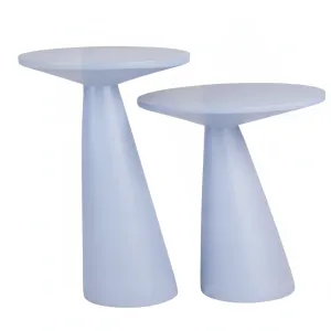 Cone Nesting Fiberglass Side Table Duo