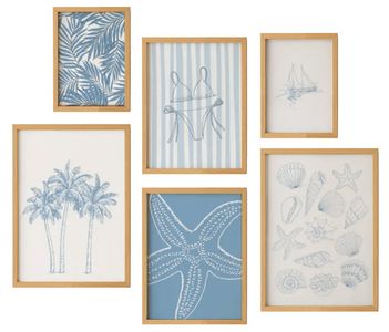 Beach Coastal Gallery Wall Set of 6