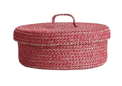 Colored Jute Basket with Lid