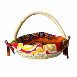 Sunwoven palm basket - Red