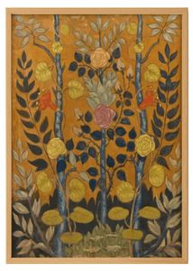 Vintage Folk Art Botanical Print