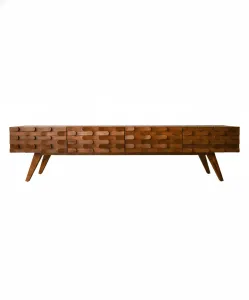 Leaf Oak Wooden TV Unit – Premium Veneer Finish