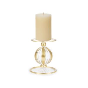 حامل شموع بلون ذهبي بلوري
