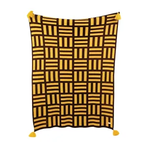 Honey Grid Throw Blanket